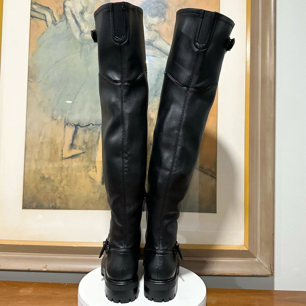 🌸MARC FISHER🌸 Ganven Lug Sole Biker Thigh-High Boots in Black  Size: 6